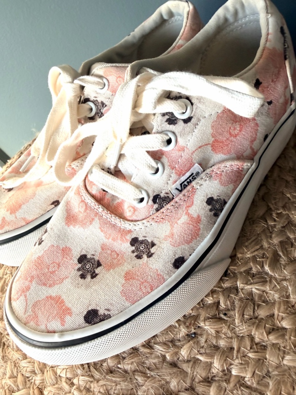 Vans Pink Floral Skate Shoes - Picture 2 of 8